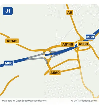 Map of M60 junction 1