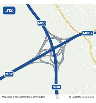 Map of M60 junction 12