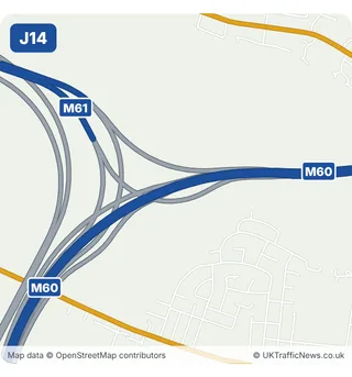 Map of M60 junction 14
