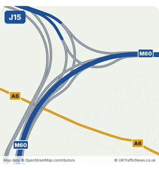 Map of M60 junction 15