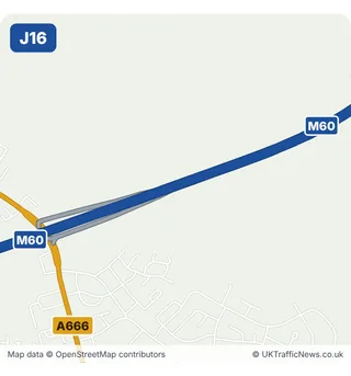 Map of M60 junction 16