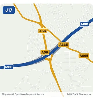 Map of M60 junction 17