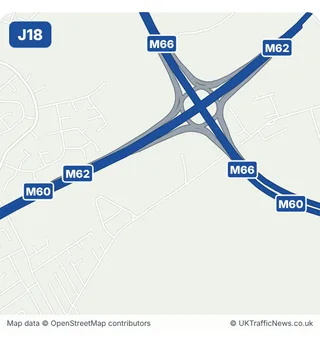 Map of M60 junction 18