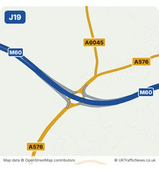 Map of M60 junction 19