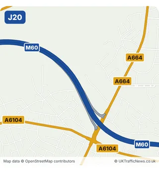 Map of M60 junction 20