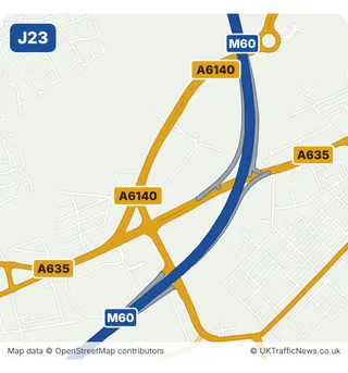 Map of M60 junction 23