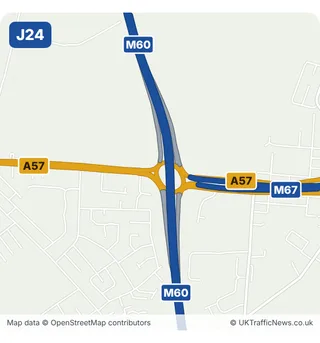 Map of M60 junction 24