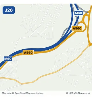 Map of M60 junction 26