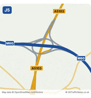 Map of M60 junction 5