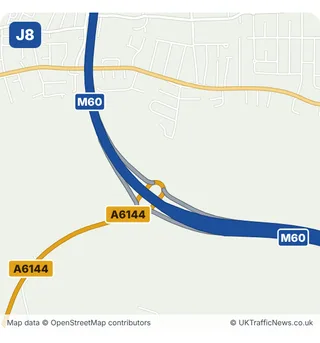 Map of M60 junction 8